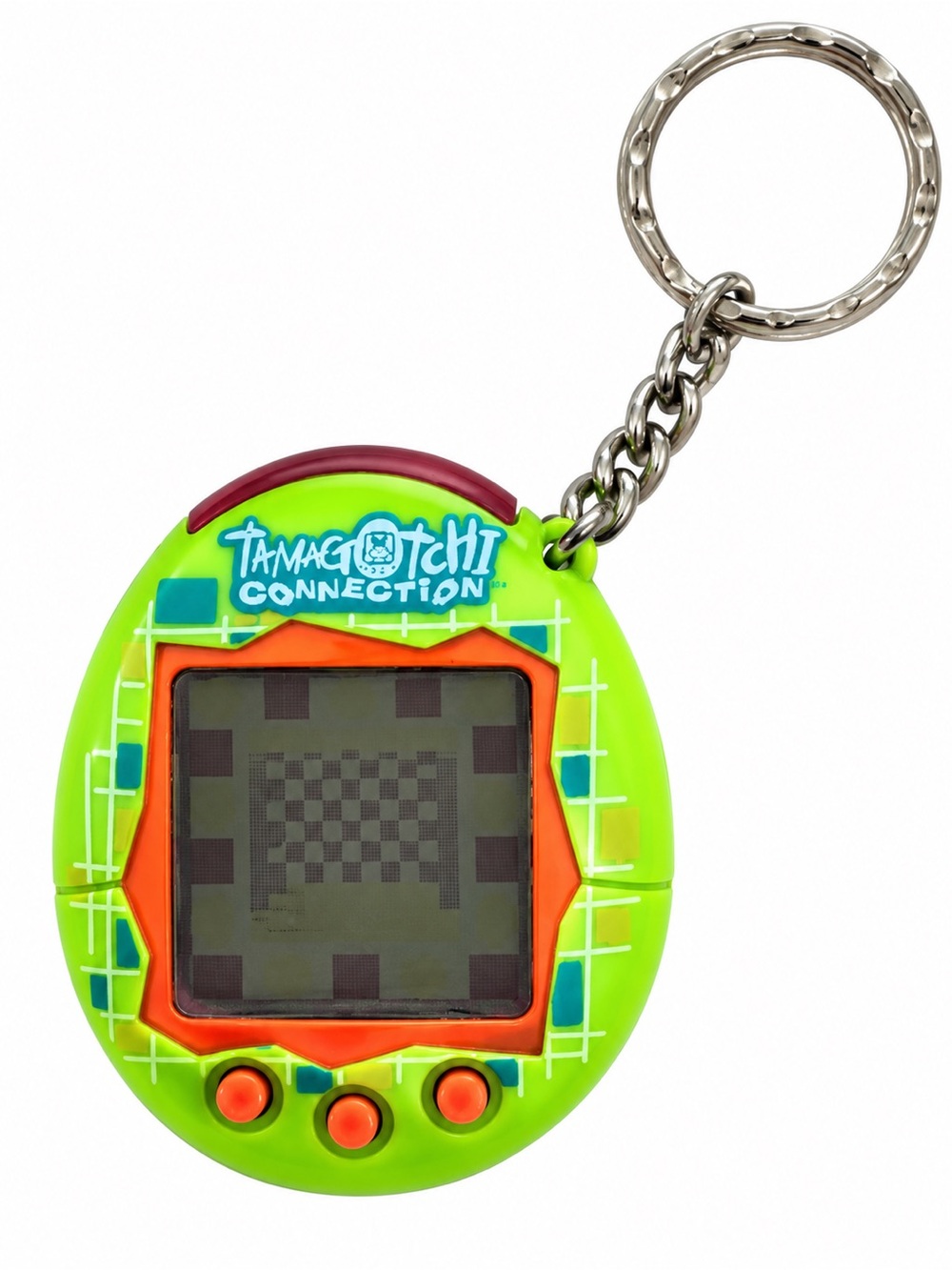 Tamagotchi Connection Green Virtual Pet Keychain - Untested